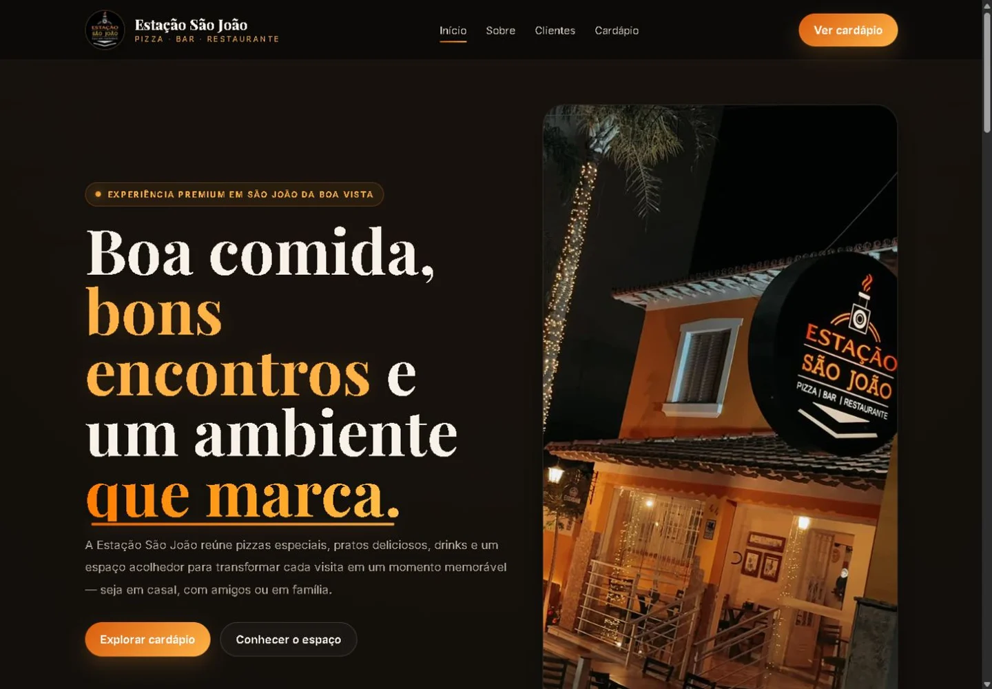 Homepage do site publicado de Estação São João